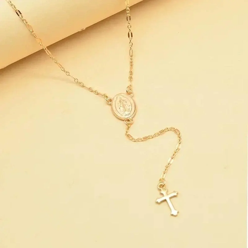 Rosary Cross Adjustable Necklace for Women - Picture 2 of 5